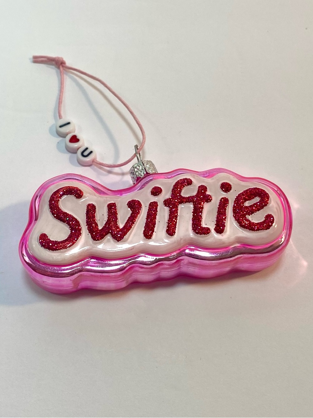 Swiftie Pink Glitter Glass Ornament by Cody Foster Taylor Swift Fan Collectible - Picture 8 of 8